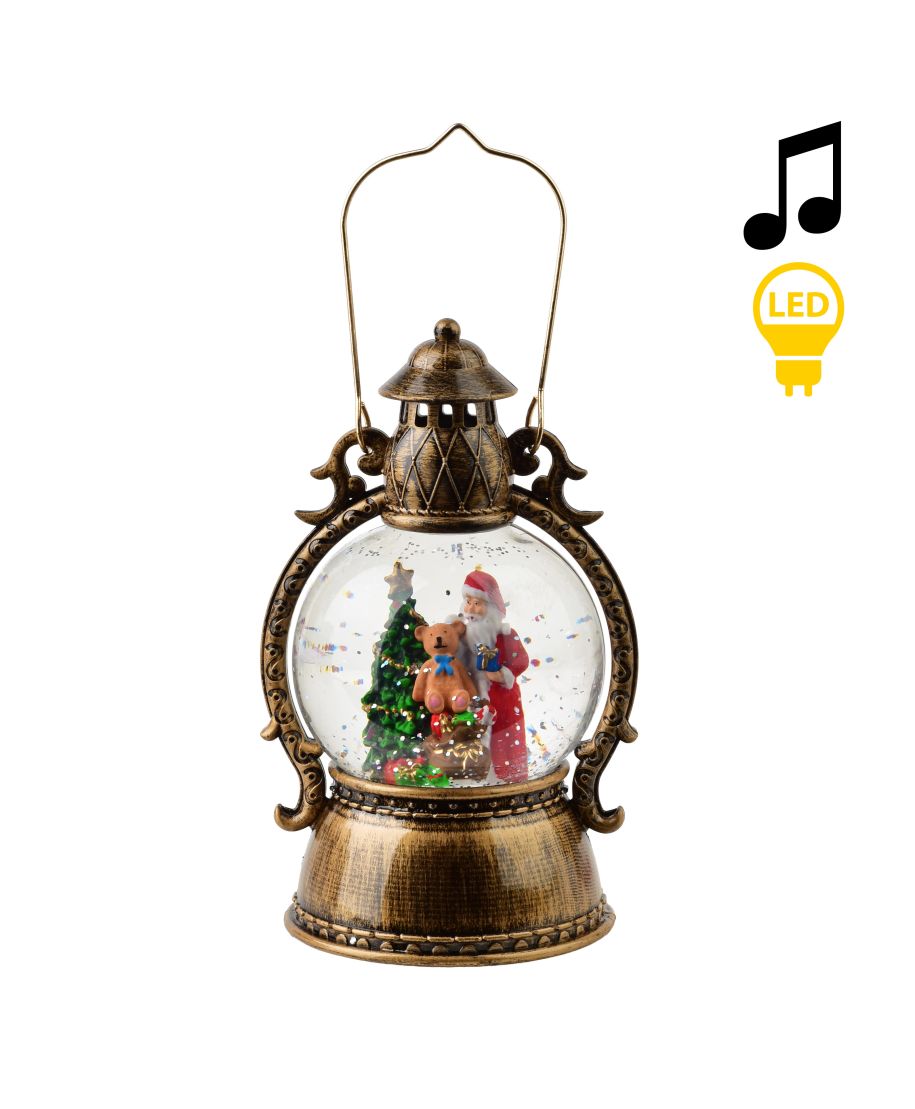 SANTA LILA Dekoracja świąteczna lampion LED 12x12x21cm
