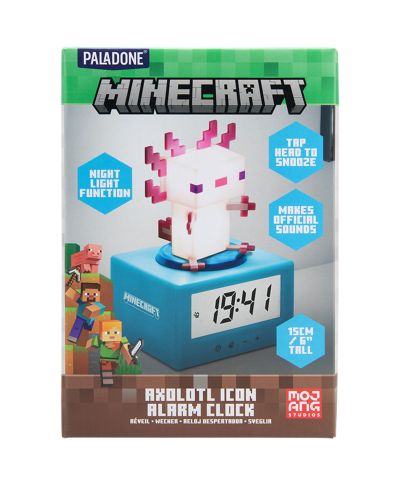 Minecraft Axolotl - budzik podświetlany