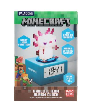 Minecraft Axolotl - budzik podświetlany