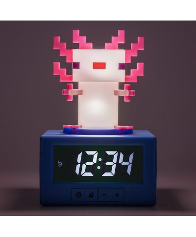 Minecraft Axolotl - budzik podświetlany