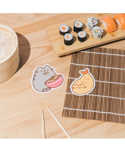 Pusheen Sushi Roll - 2 naklejki winylowe