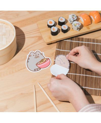 Pusheen Sushi Roll - 2 naklejki winylowe