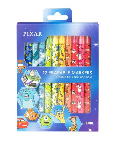 Disney Pixar - zestaw 12 markerów zmazywalnych