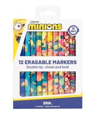 Minionki - zestaw 12 markerów zmazywalnych