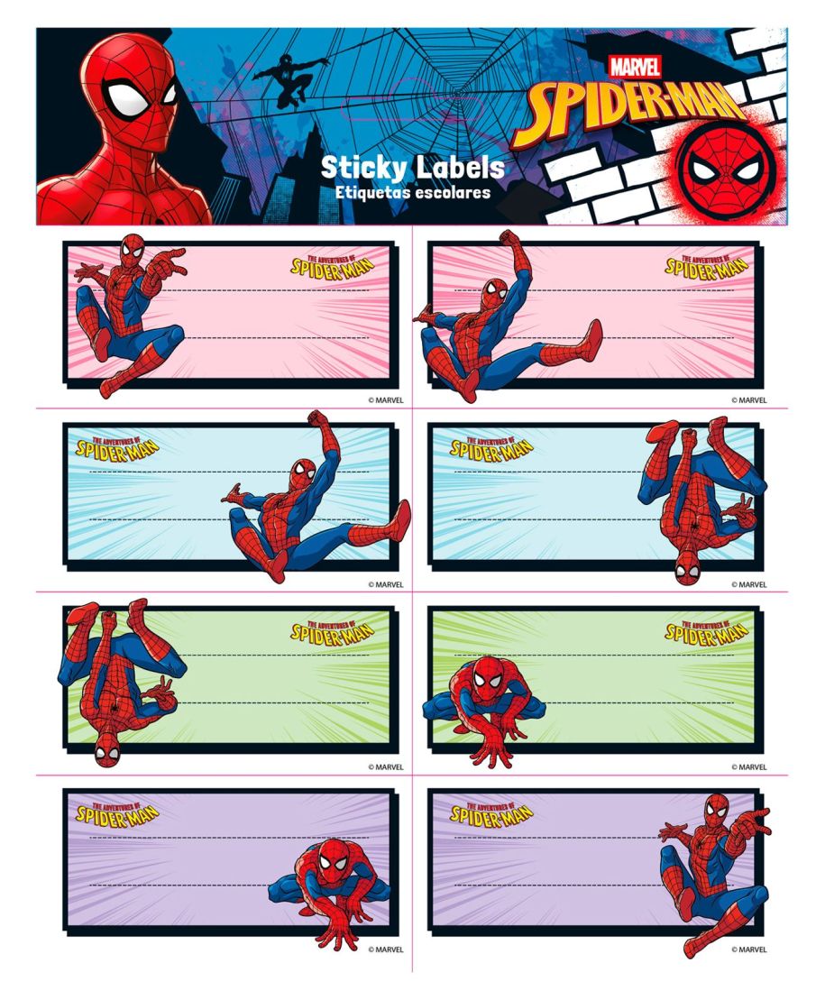Marvel Spiderman - naklejki na zeszyt