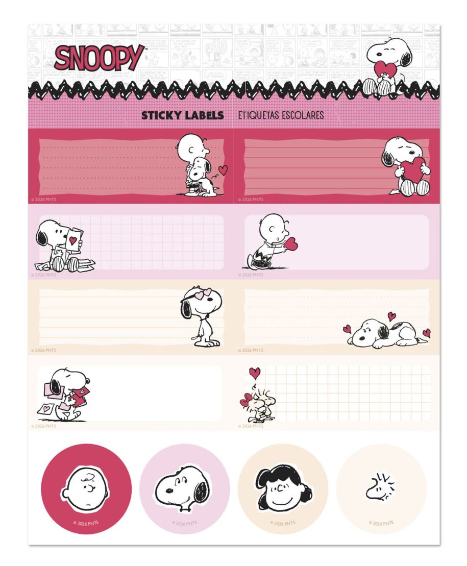 Snoopy Love Season - naklejki na zeszyt