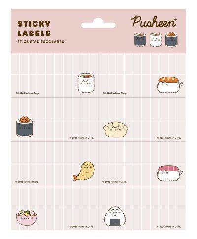 Pusheen Sushi Roll - naklejki na zeszyt