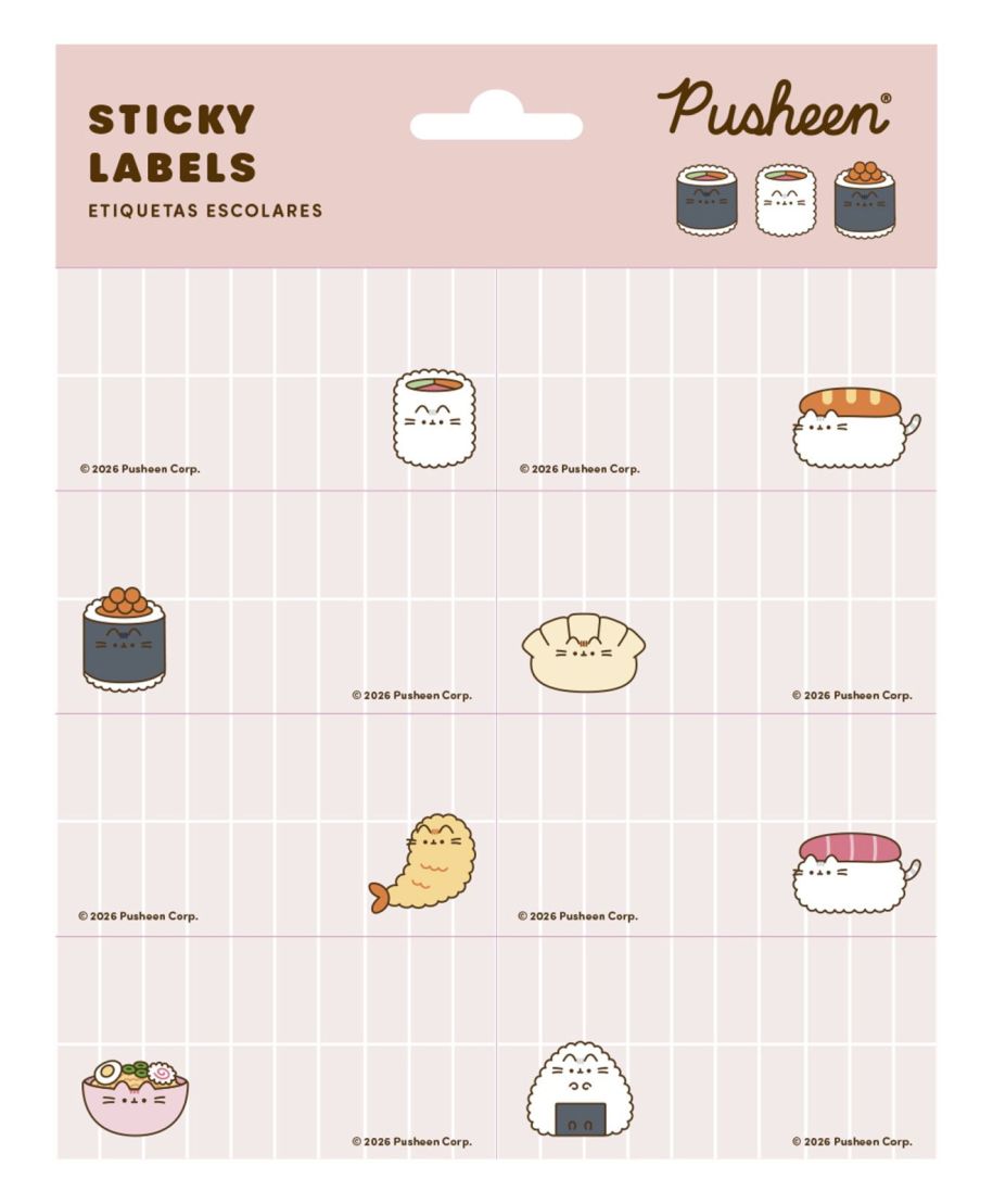 Pusheen Sushi Roll - naklejki na zeszyt