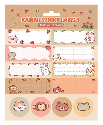 Kawaii - naklejki na zeszyt
