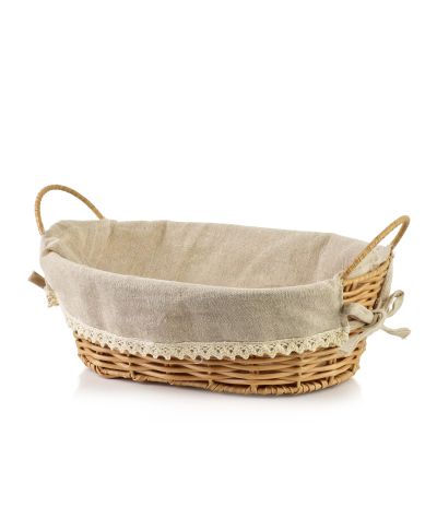 WILL Koszyk na chleb 30x20x10cm z uchwytami materiał koronka