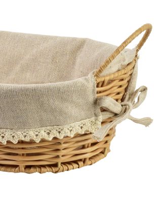 WILL Koszyk na chleb 30x20x10cm z uchwytami materiał koronka
