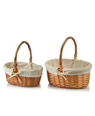 WILL Komplet 2 koszy 35x26x16/39 30x20x13/33cm materiał koronka