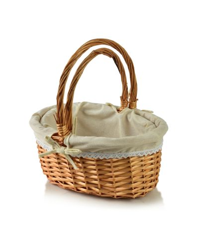 WILL Komplet 2 koszy 35x26x16/39 30x20x13/33cm materiał koronka