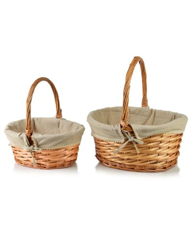 WILL Komplet 2 koszy materiał koronka 42x35x21/48 34x25x15/38cm