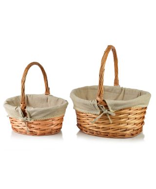 WILL Komplet 2 koszy materiał koronka 42x35x21/48 34x25x15/38cm