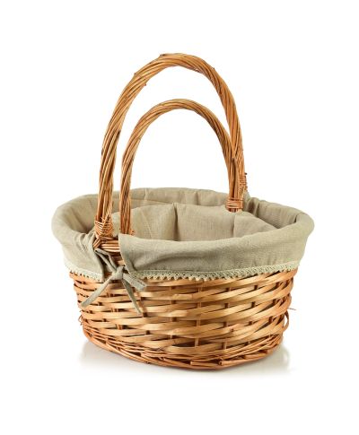 WILL Komplet 2 koszy materiał koronka 42x35x21/48 34x25x15/38cm