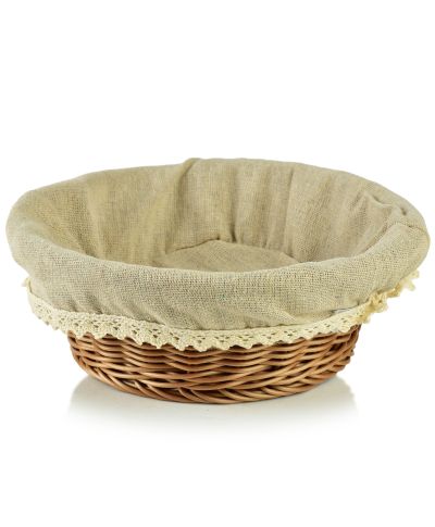 SINO Koszyk 20x20x7cm z polirattanu materiał koronka