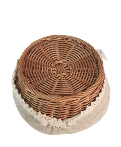 SINO Koszyk 20x20x7cm z polirattanu materiał koronka