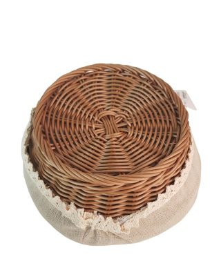 SINO Koszyk 20x20x7cm z polirattanu materiał koronka