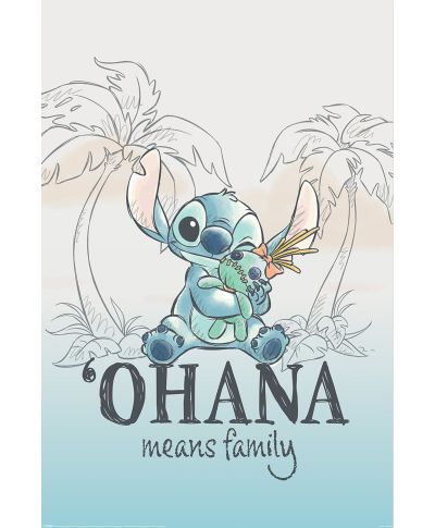 Stitch Ohana Means Family - plakat