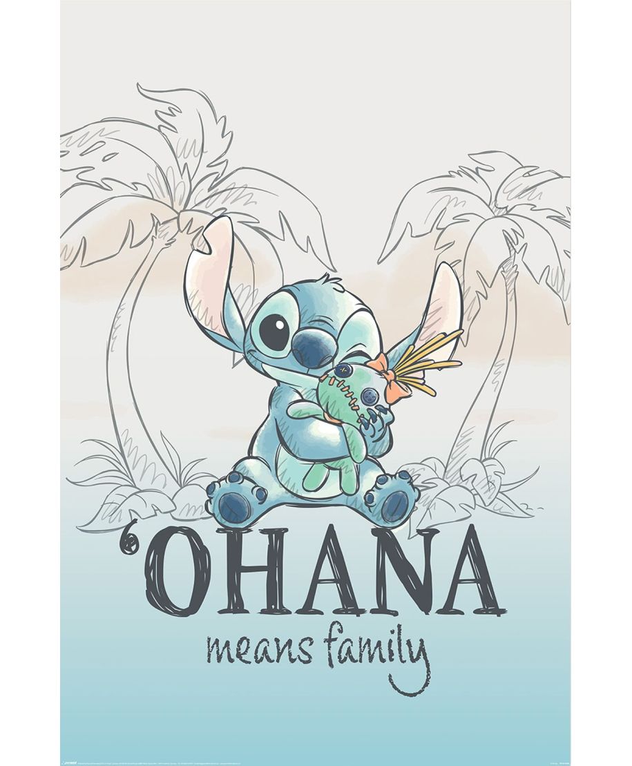 Stitch Ohana Means Family - plakat