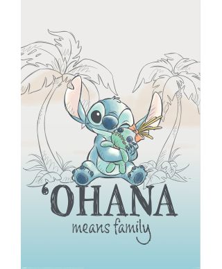 Stitch Ohana Means Family - plakat