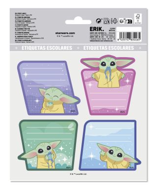 Gwiezdne Wojny Star Wars The Mandalorian Grogu - naklejki na zeszyt