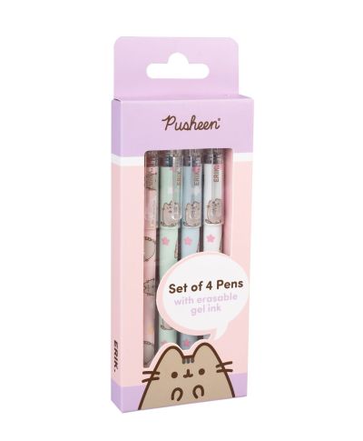 Pusheen - zestaw 4 długopisów zmazywalnych
