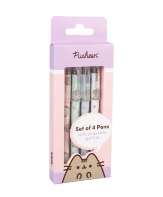 Pusheen - zestaw 4 długopisów zmazywalnych