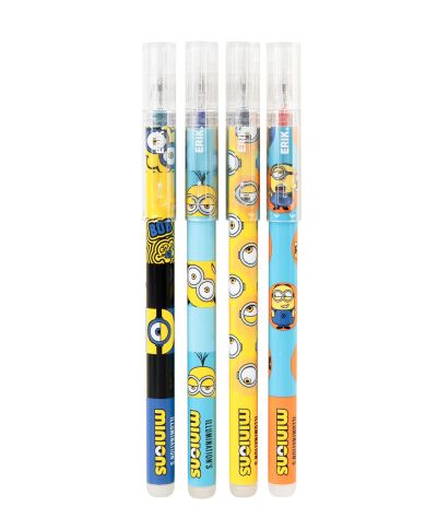 Minionki - zestaw 4 długopisów zmazywalnych