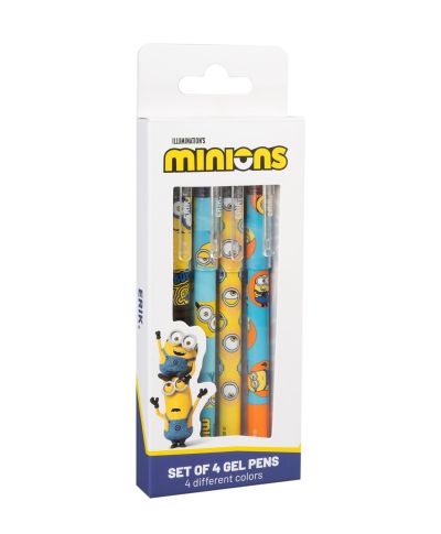 Minionki - zestaw 4 długopisów zmazywalnych