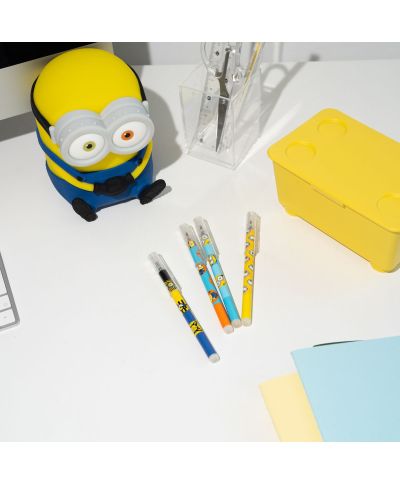 Minionki - zestaw 4 długopisów zmazywalnych