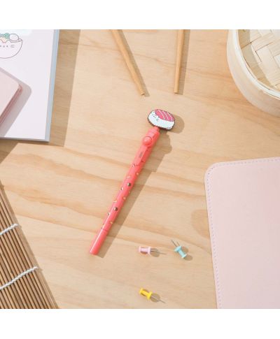 Pusheen Sushi Roll Coral - długopis z topperem