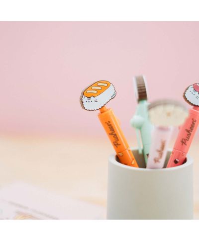 Pusheen Sushi Roll Orange - długopis z topperem