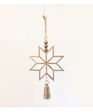 SANTA LILA Zawieszka metalowa gwiazda 33x6,5x55cm