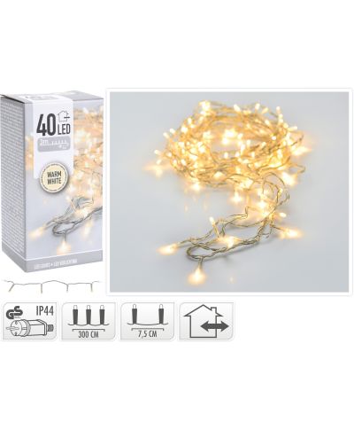 ŁAŃCUCH LED 40L ZEWNĘTRZNE 3M