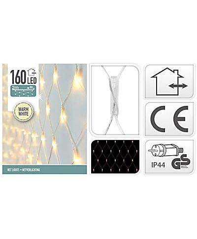 ŁAŃCUCH ŚWIETLNY SIATKA 160LED CIEPŁY BIAŁY