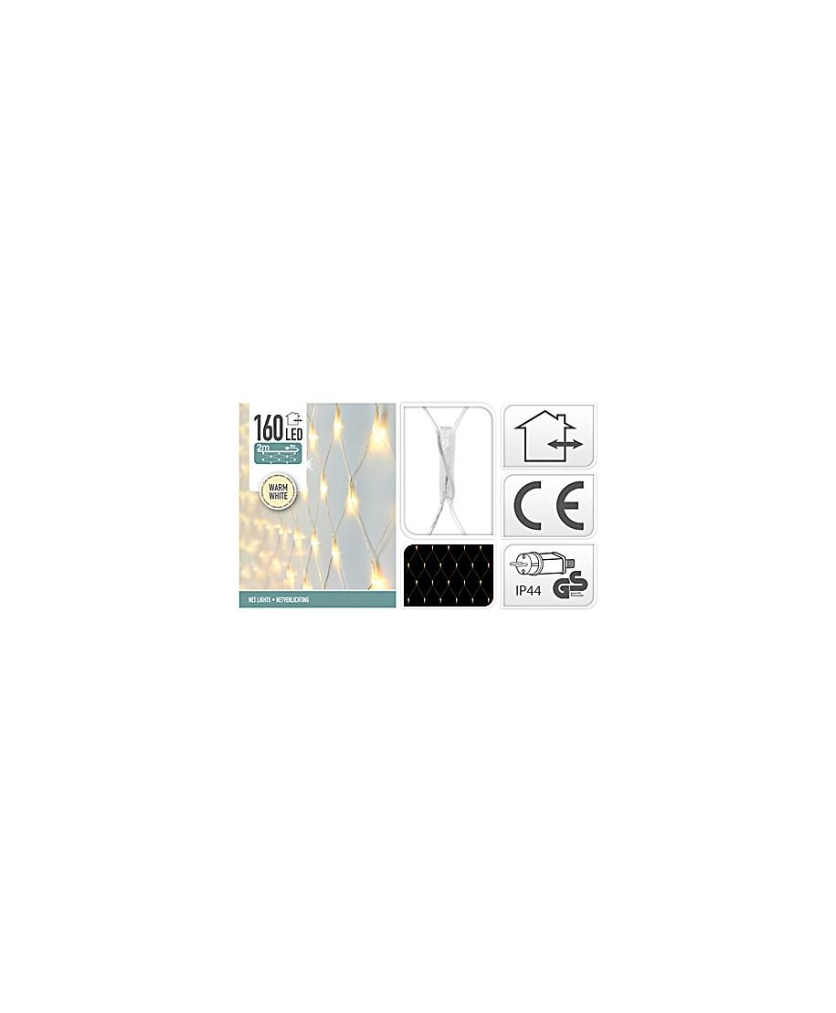 ŁAŃCUCH ŚWIETLNY SIATKA 160LED CIEPŁY BIAŁY