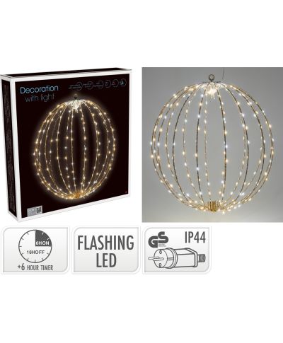 BOMBKA 40 CM 240 LED MIGAJĄCA TAUPE
