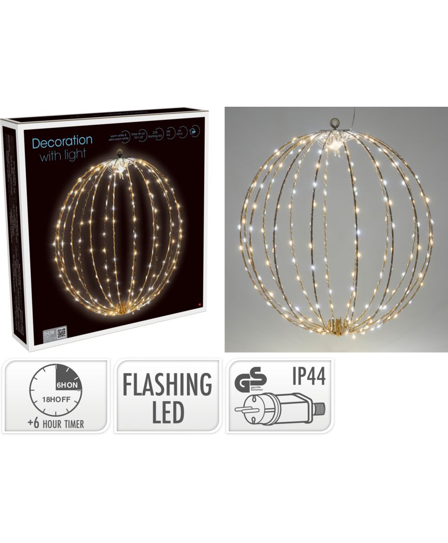 BOMBKA 40 CM 240 LED MIGAJĄCA TAUPE