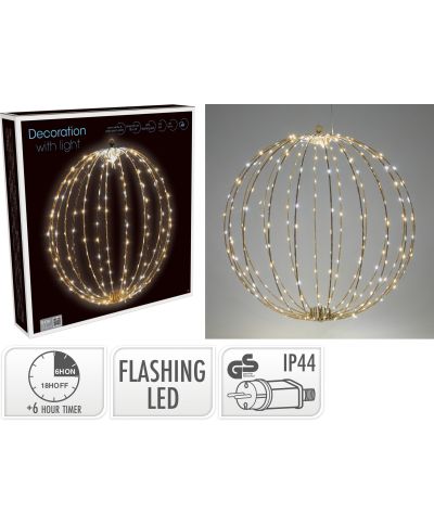 BOMBKA 50 CM 320 LED MIGAJĄCA TAUPE