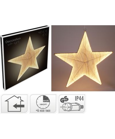 GWIAZDA Z TKANINY 59 CM 248 LED ZŁOTA