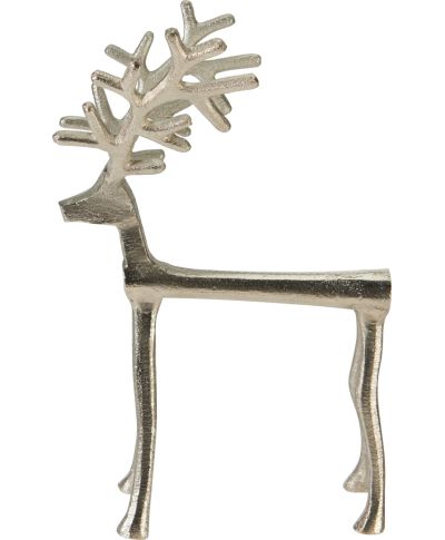 Renifer stojący aluminiowy srebrny 26cm