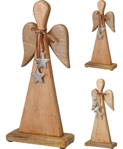 ANIOŁ Z JASNEGO DREWNA 32 CM 2 WARIANTY
