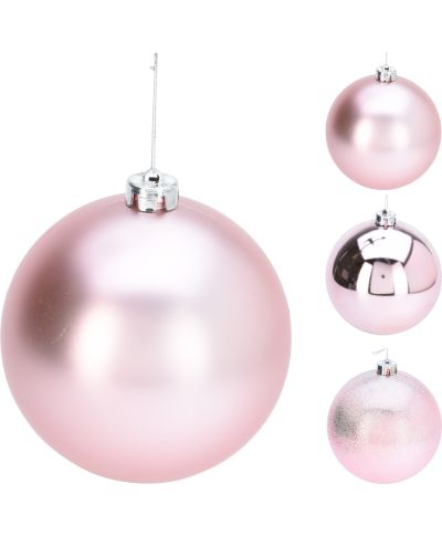BOMBKA ŚWIĄTECZNA 18 CM RÓŻOWA 3 WARIANTY