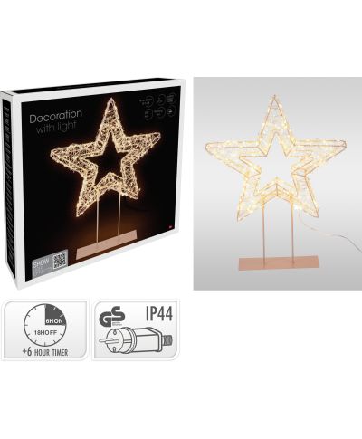 GWIAZDA LED NA PODSTAWIE 37 CM EKSTRA CIEPŁA BIAŁA