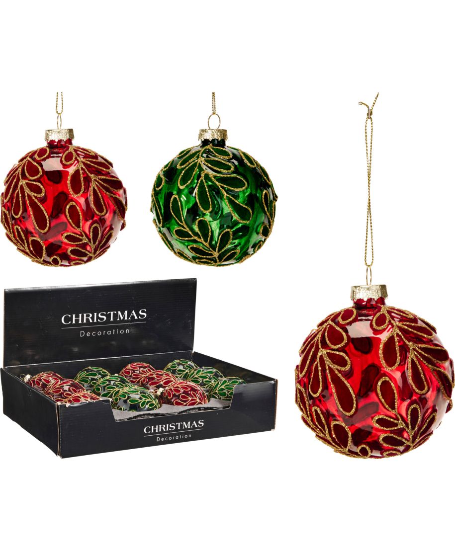 BOMBKA ŚWIĄTECZNA 8 CM 2 KOLORY