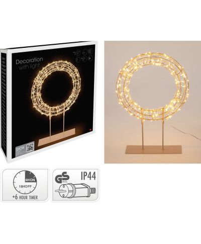 OKRĄG LED NA PODSTAWIE 42 CM CIEPŁA BIAŁA