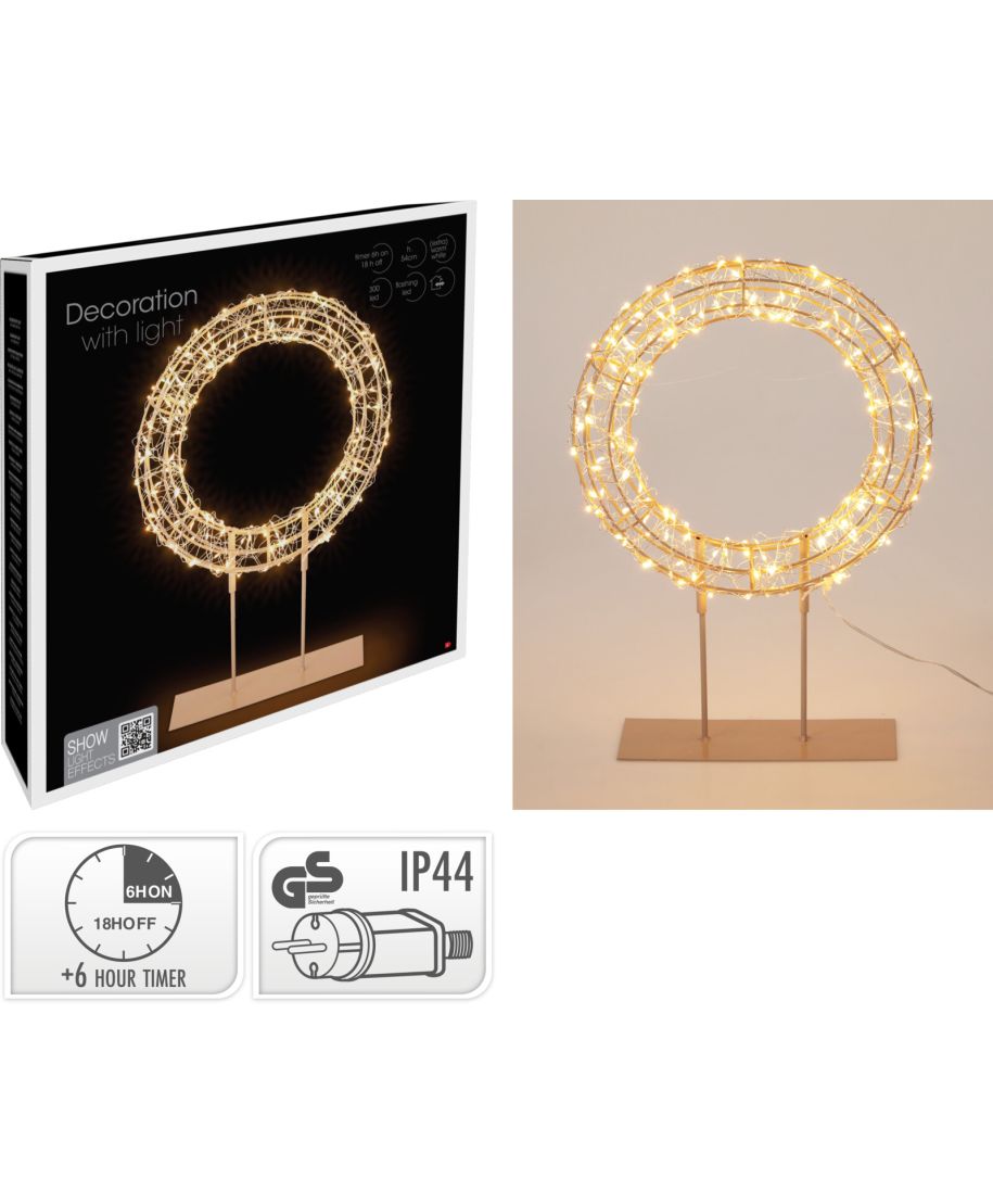 OKRĄG LED NA PODSTAWIE 54 CM CIEPŁA BIAŁA