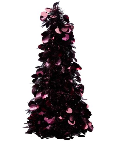 CHOINKA Z ŁAŃCUCHA 46 CM BORDOWA